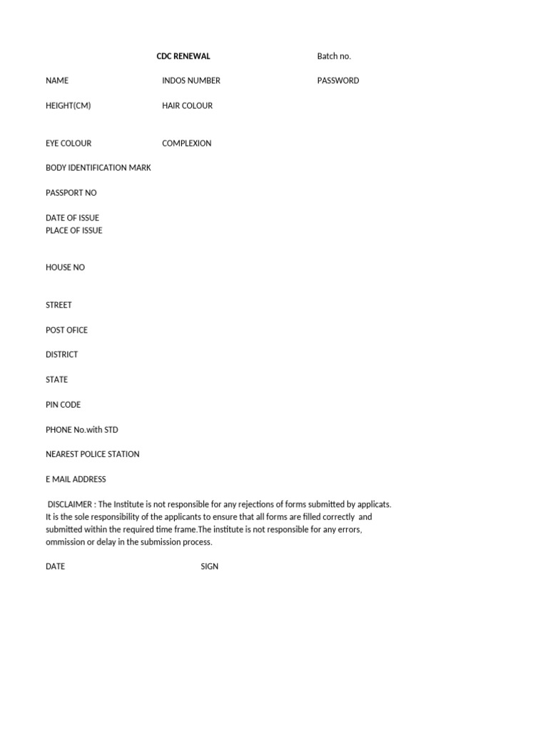 CDC Renewal | PDF