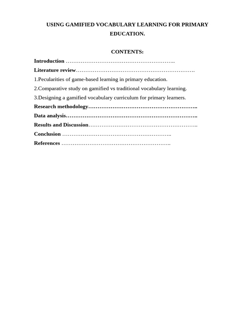 Using Gamified Vocabulary Learning For Primary Education | PDF ...