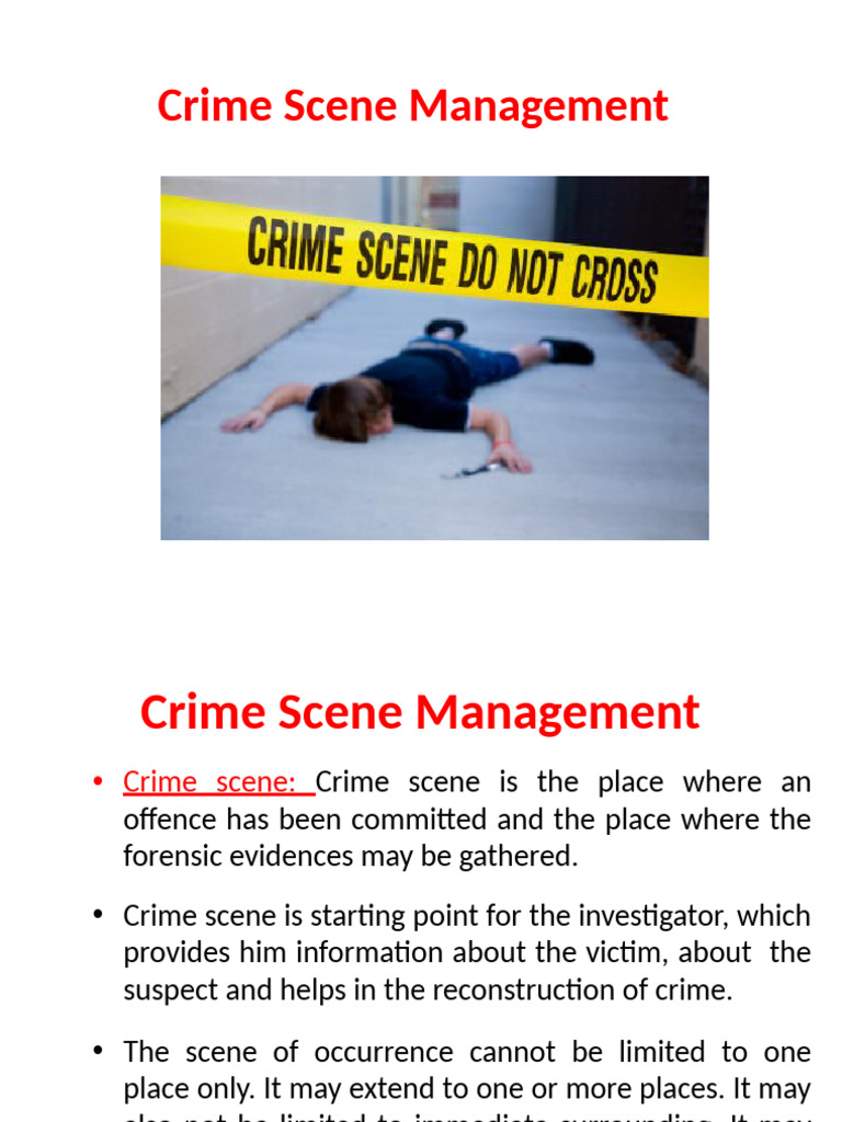 Crime Scene Management Essentials | PDF | Crime Scene | Hypothesis