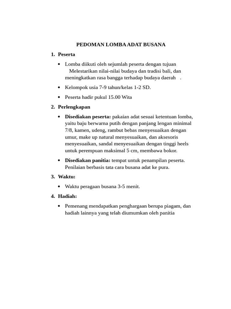 new pedoman lomba | PDF