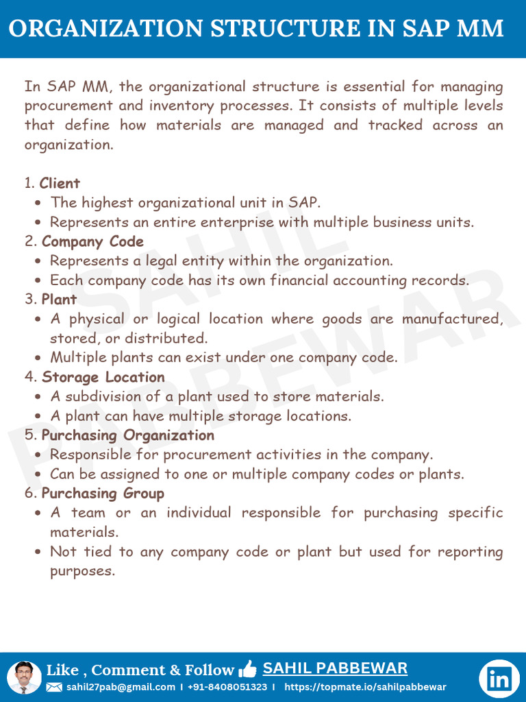 SAP MM Organizational Structure Explained | PDF | Business