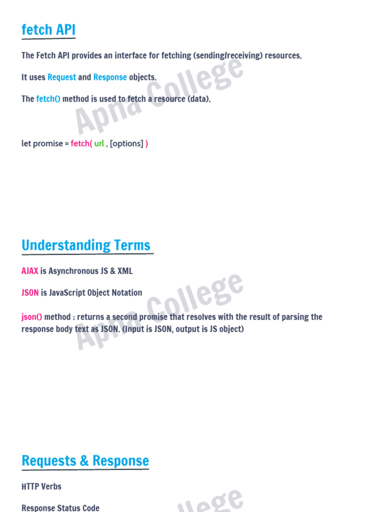 Understanding Fetch API Basics | PDF