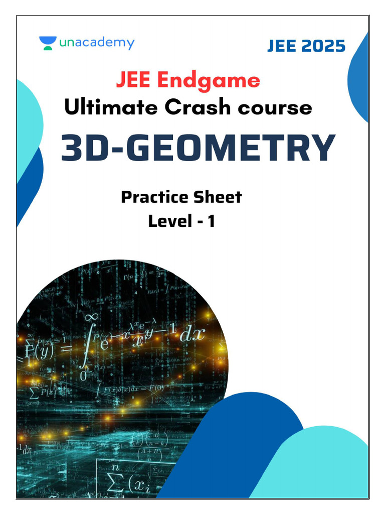 JEE 3D Geometry Crash Course Questions | PDF | Mathematics | Triangle ...