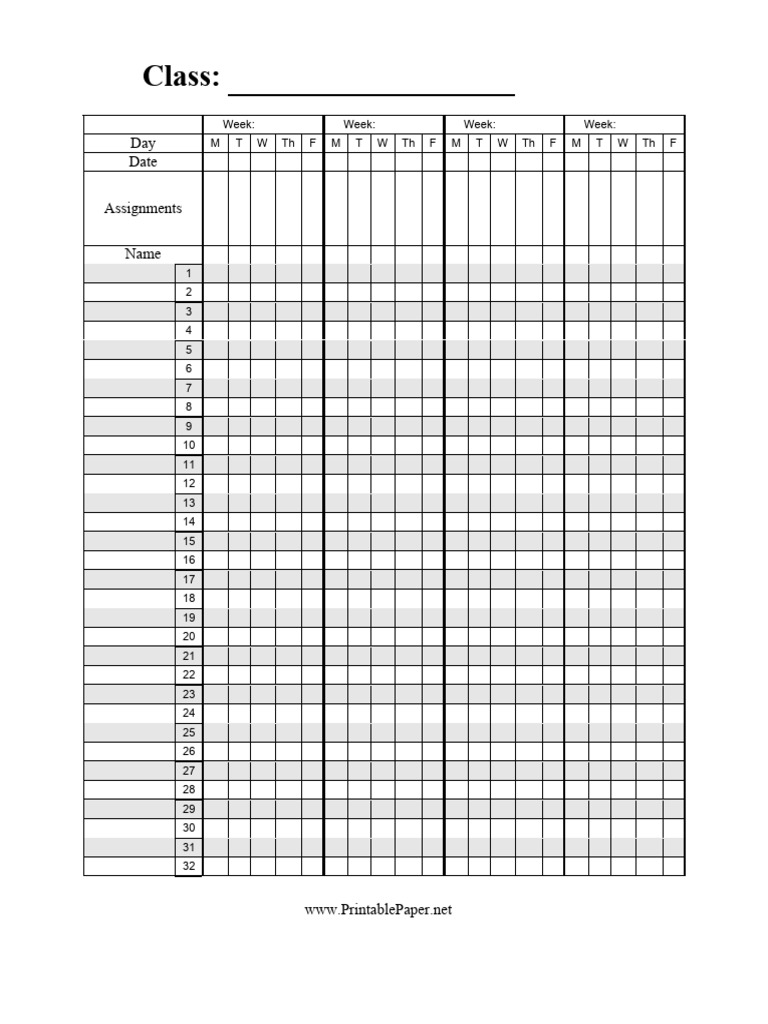Weekly Assignment Planner Template | PDF