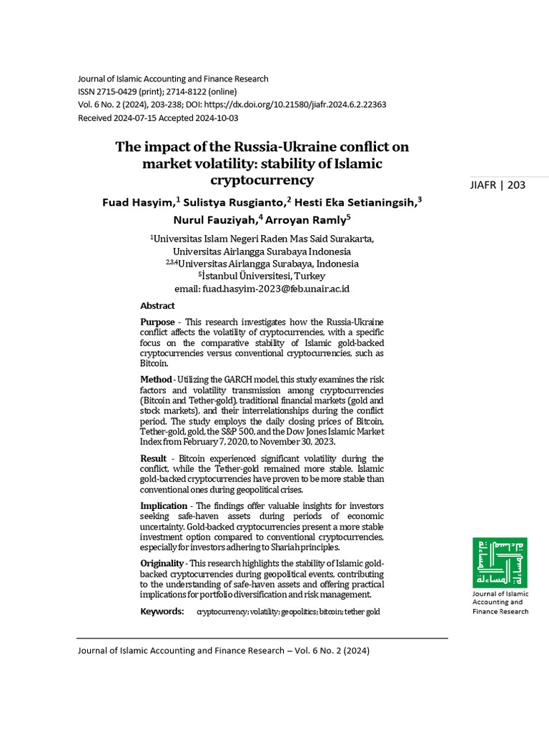 Islamic Crypto Stability in Conflict | PDF | Cryptocurrency | Efficient  Market Hypothesis