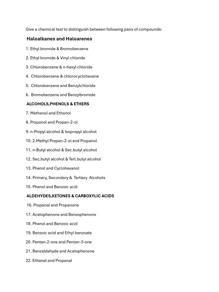 Distinguishing Ethanol and Ethyl Bromide | PDF