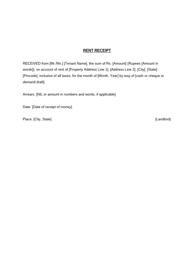 Rent Receipt (1) | PDF