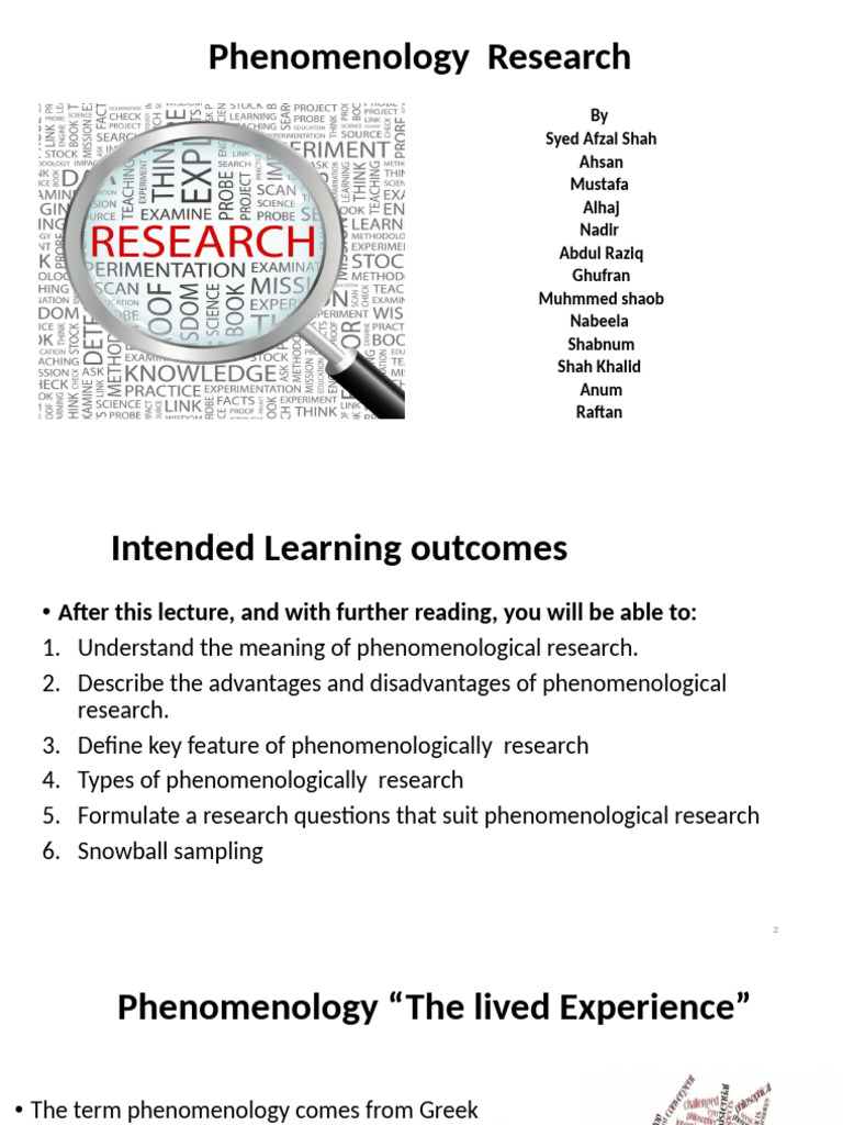 Phenomenology | PDF | Phenomenology (Philosophy) | Experience