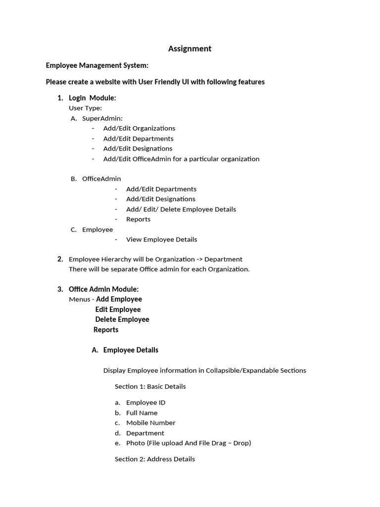 Assignment - Employee Management System | PDF | Computing | Software