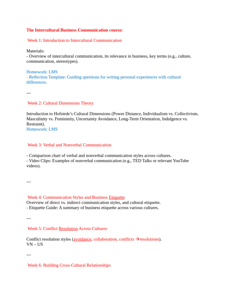 Intercultural Business Communication Course | PDF | Psychology ...