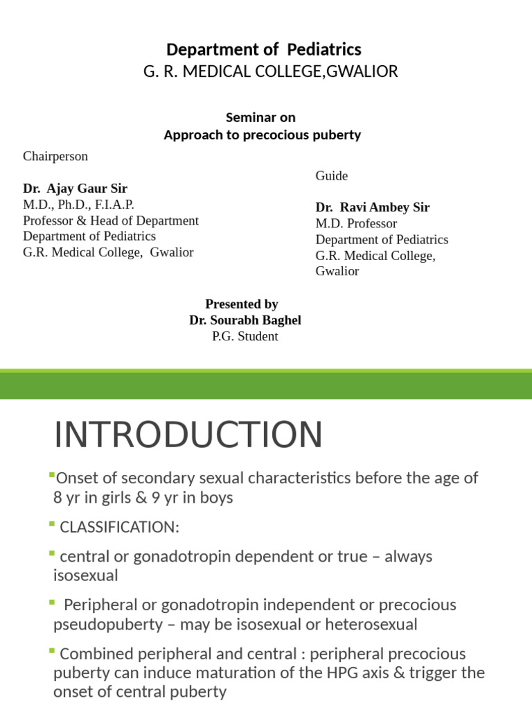 Approach to Precocious Puberty Cases | PDF | Puberty | Luteinizing Hormone