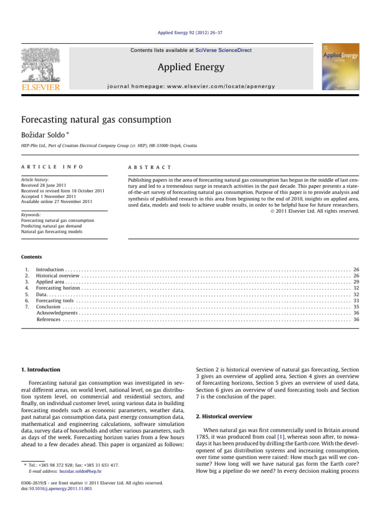 Forecasting Natural Gas Consumption | PDF | Forecasting | Consumption ...