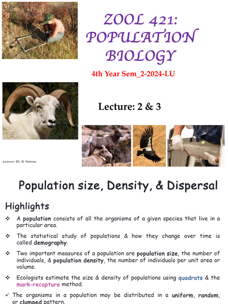 Population Biology: Size, Density, Distribution | PDF | Predation ...