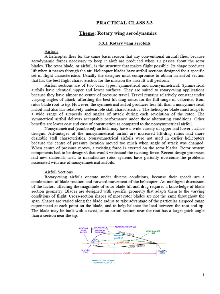 Rotary Wing Aerodynamics Explained Pdf Lift Force Airfoil