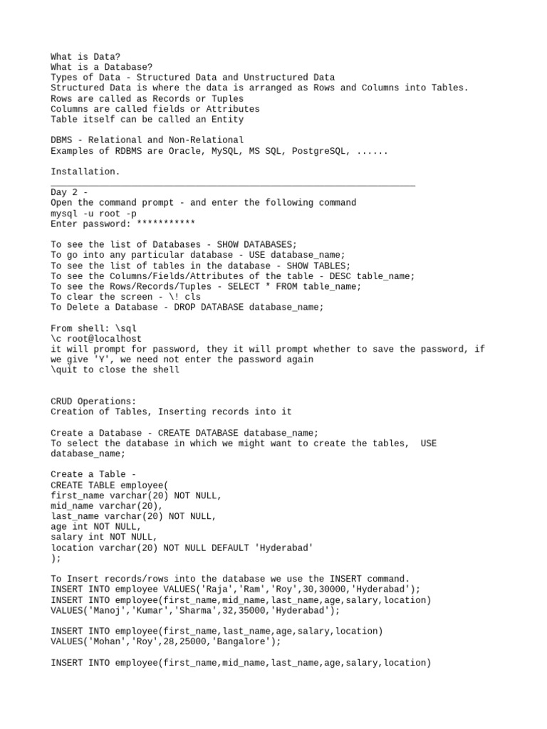 Database Management Basics | PDF