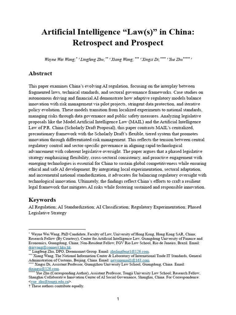 China’s Evolving AI Regulation Framework | PDF | Intelligence (AI ...