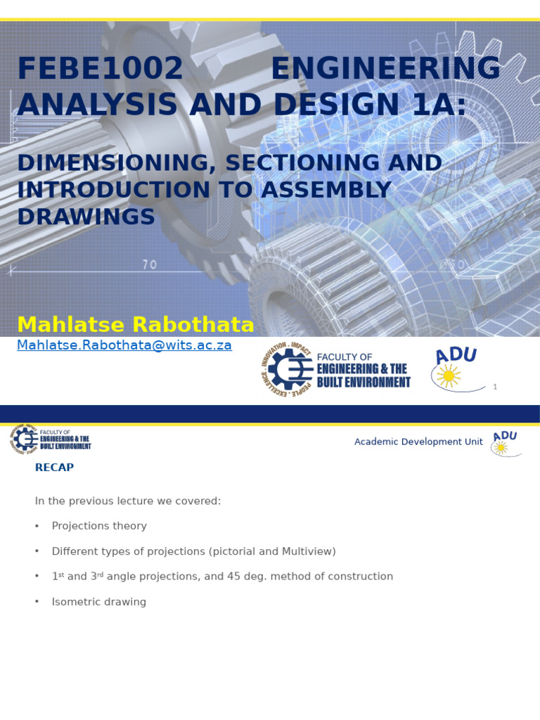 Febe1002 Lecture Week 3-Dimensioning & Sectioning - 8364481 | PDF ...