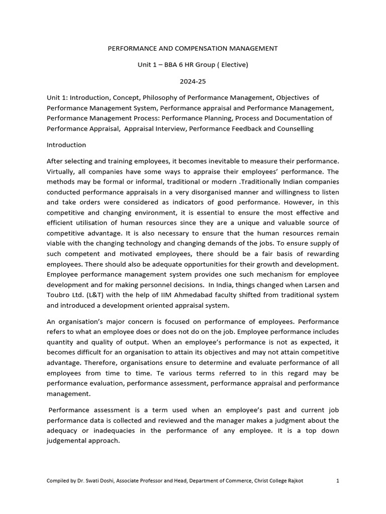 BBA HR: Performance Management Guide | PDF | Performance Appraisal | Goal