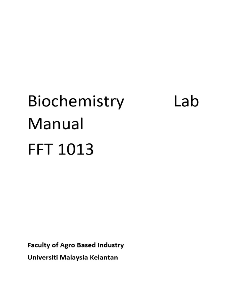 Biochemistry Lab Manual v2 (1) (1) | PDF | Carbohydrates | Chemical ...