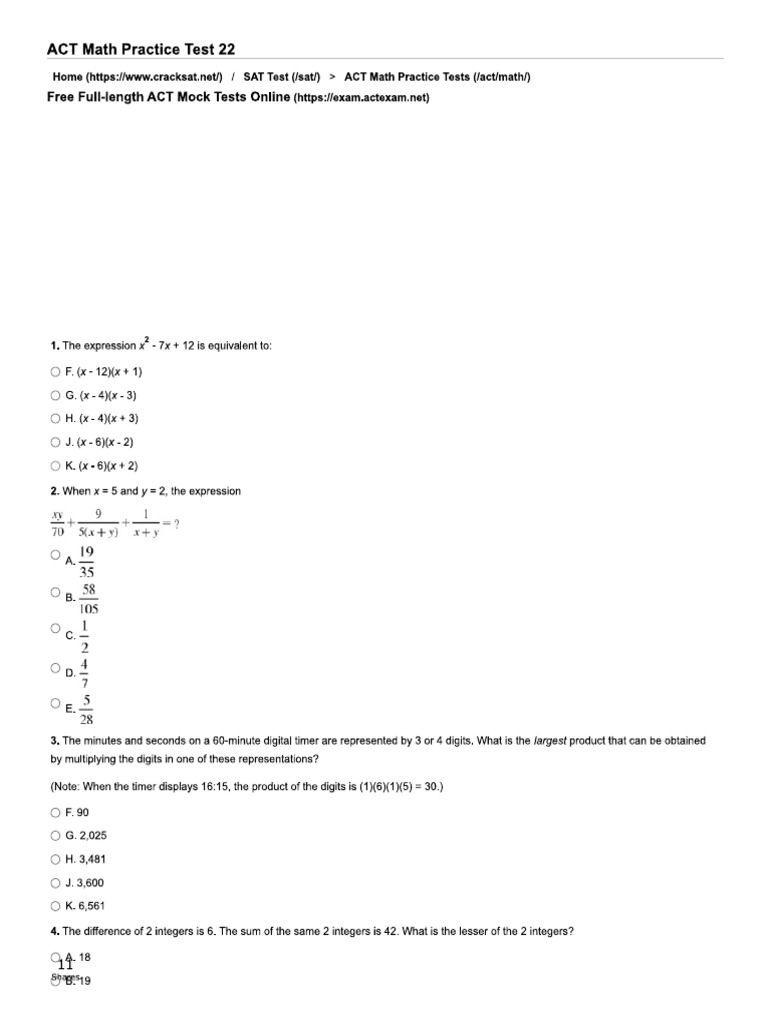 Test 22 | PDF