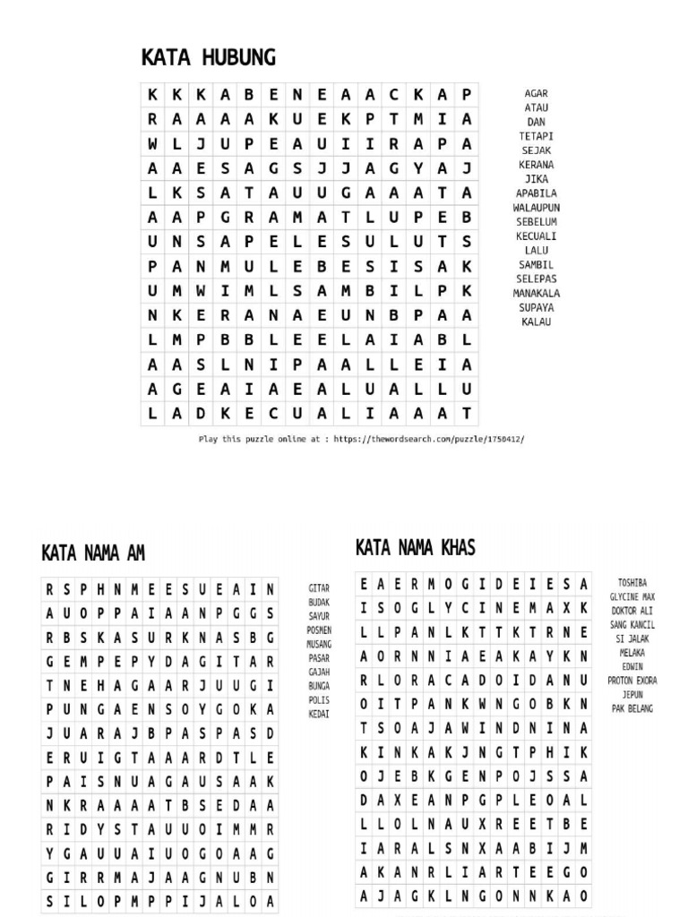 Silang Kata Tatabahasa | PDF