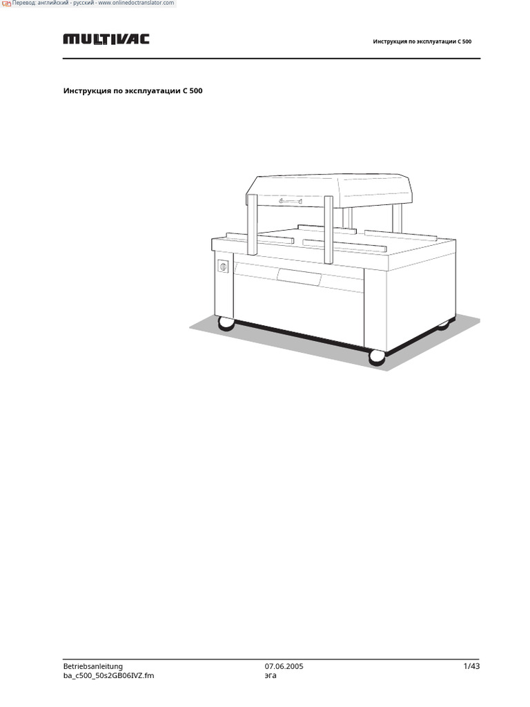 Betriebsanleitung Ba - c500 - 50s2GB06IVZ - FM 07.06.2005 | PDF