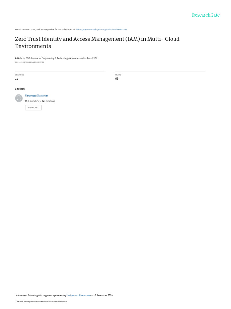 Zero Trust IAM for Multi-Cloud Security | PDF | Computer Security ...