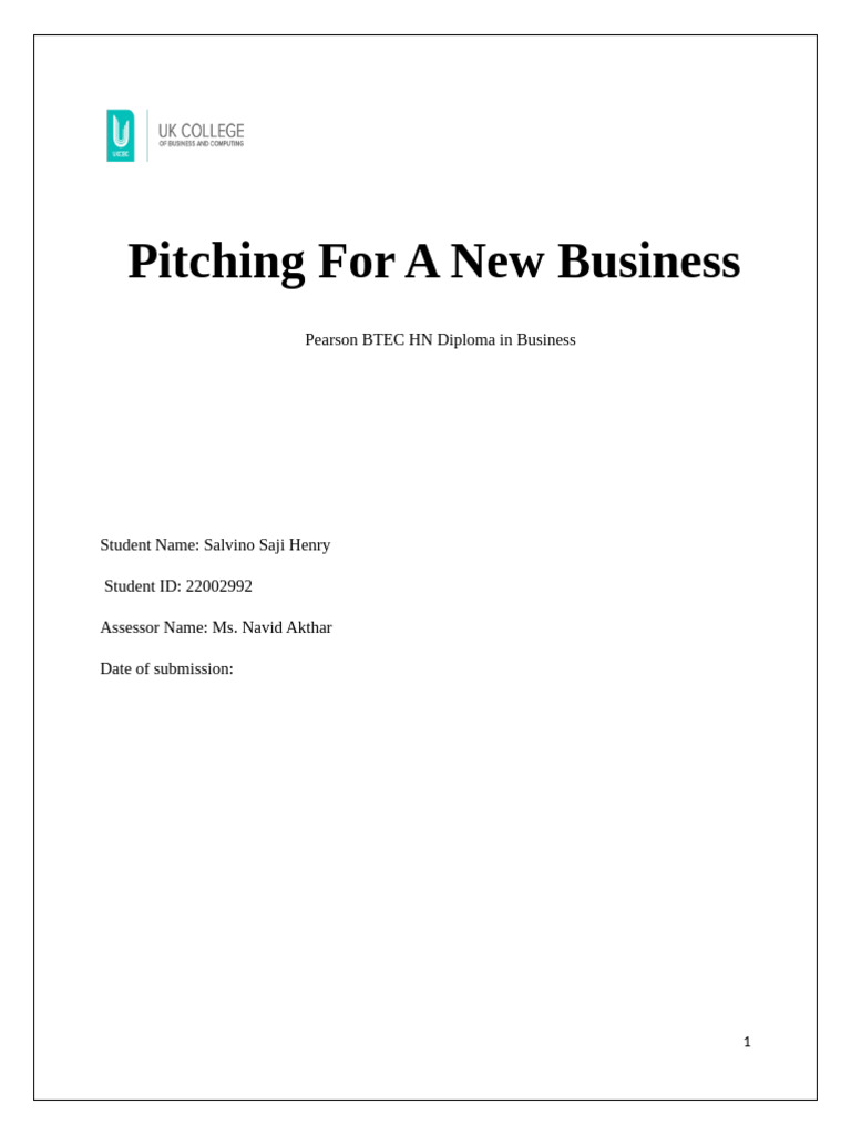 Pitching For A New Business 1 | PDF | Pricing | Marketing