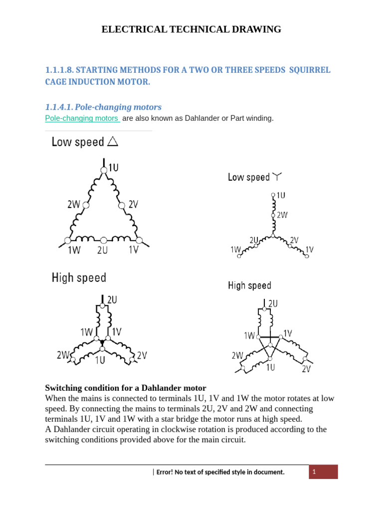 Two-Speed Induction Motor Control Guide | PDF | Relay | Electrical Wiring