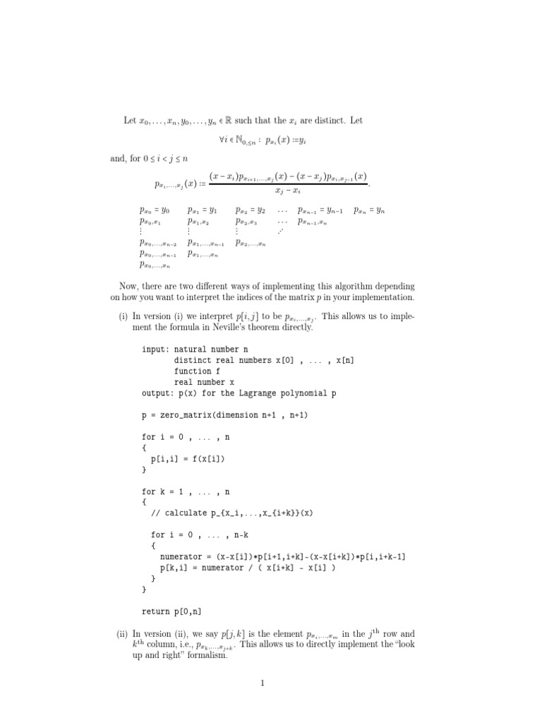 Lagrange Polynomial Implementation in Python | PDF