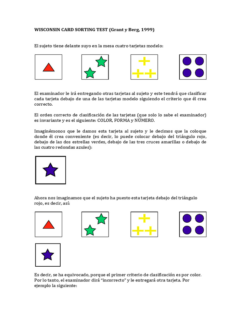 Test de Clasificación de Wisconsin | PDF