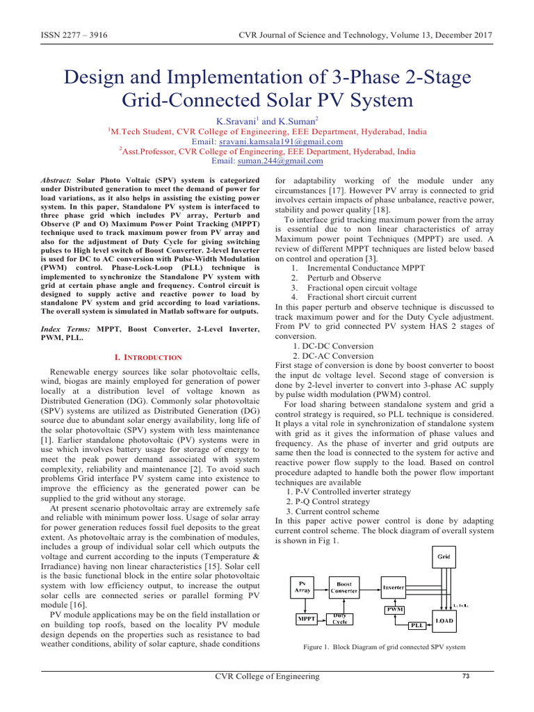 Grid-Connected Solar PV System Design | PDF | Power Inverter ...