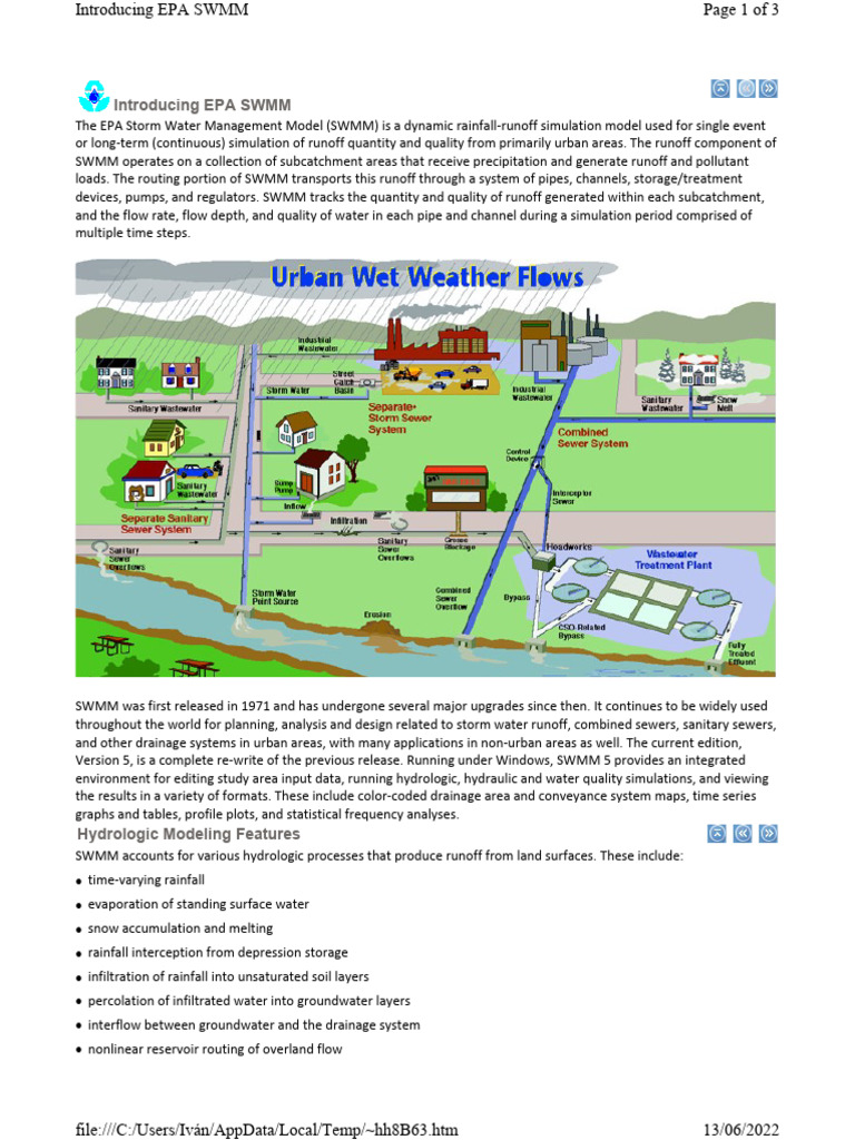 Overview of EPA SWMM Features | PDF | Water Supply | Earth Sciences