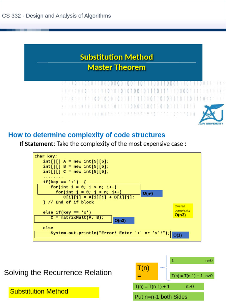 4 Substitution Method and Master Theorem | PDF | Mathematical Analysis ...