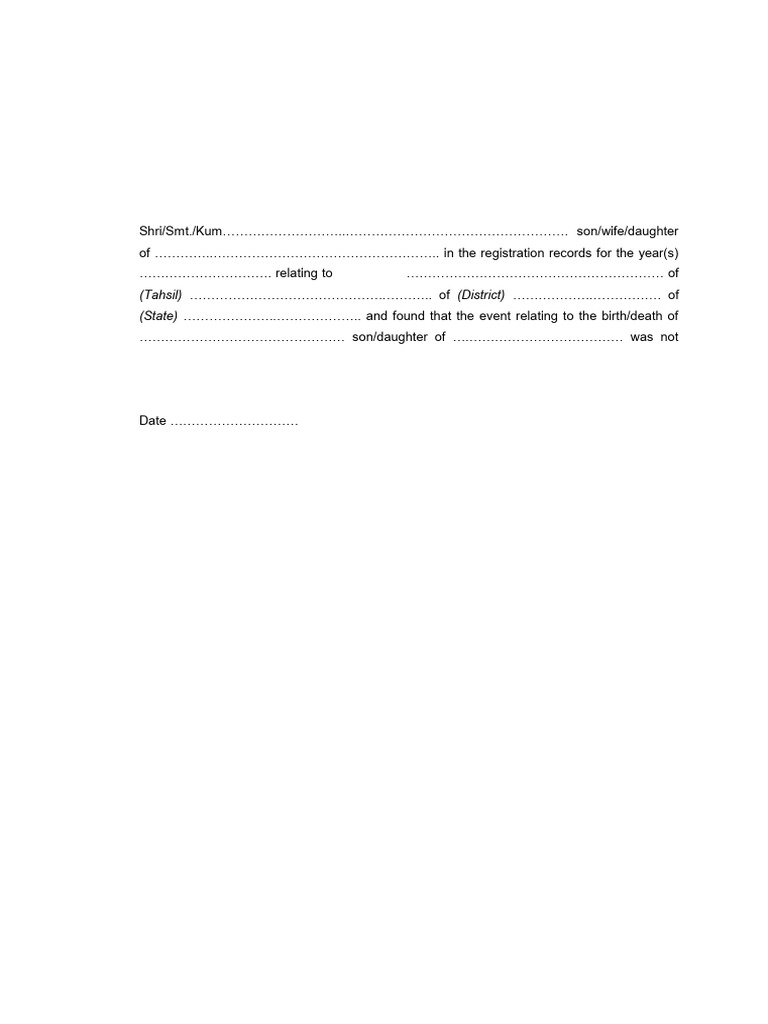 Non-Availability Certificate Form No.10 | PDF