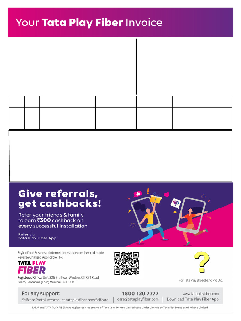Invoice for Internet Services - Karnataka | PDF