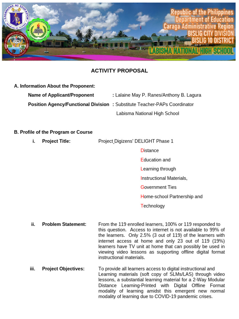 Project Digizens’ DELIGHT Proposal | PDF | Learning