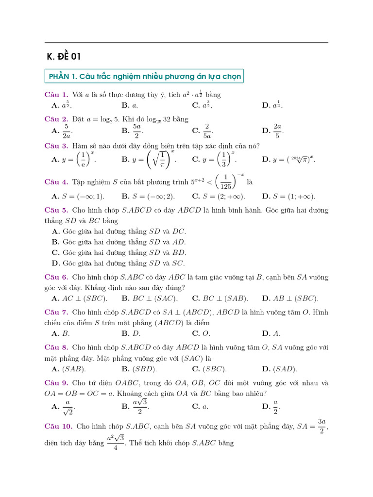 11-Đề Ôn Thi GK 2 Toán 11 | PDF