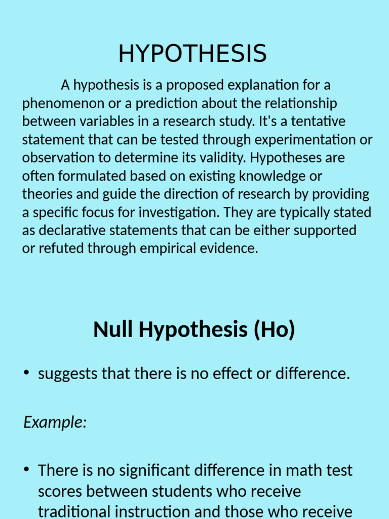 Understanding Hypotheses and Literature Reviews | PDF | Hypothesis ...