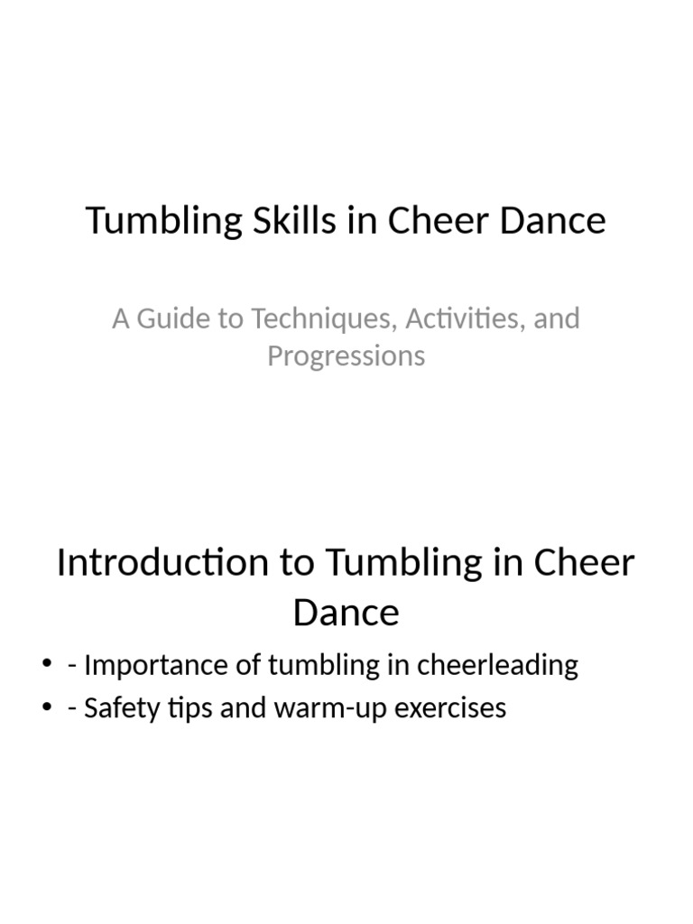 Cheer Dance Tumbling Skills Guide | PDF