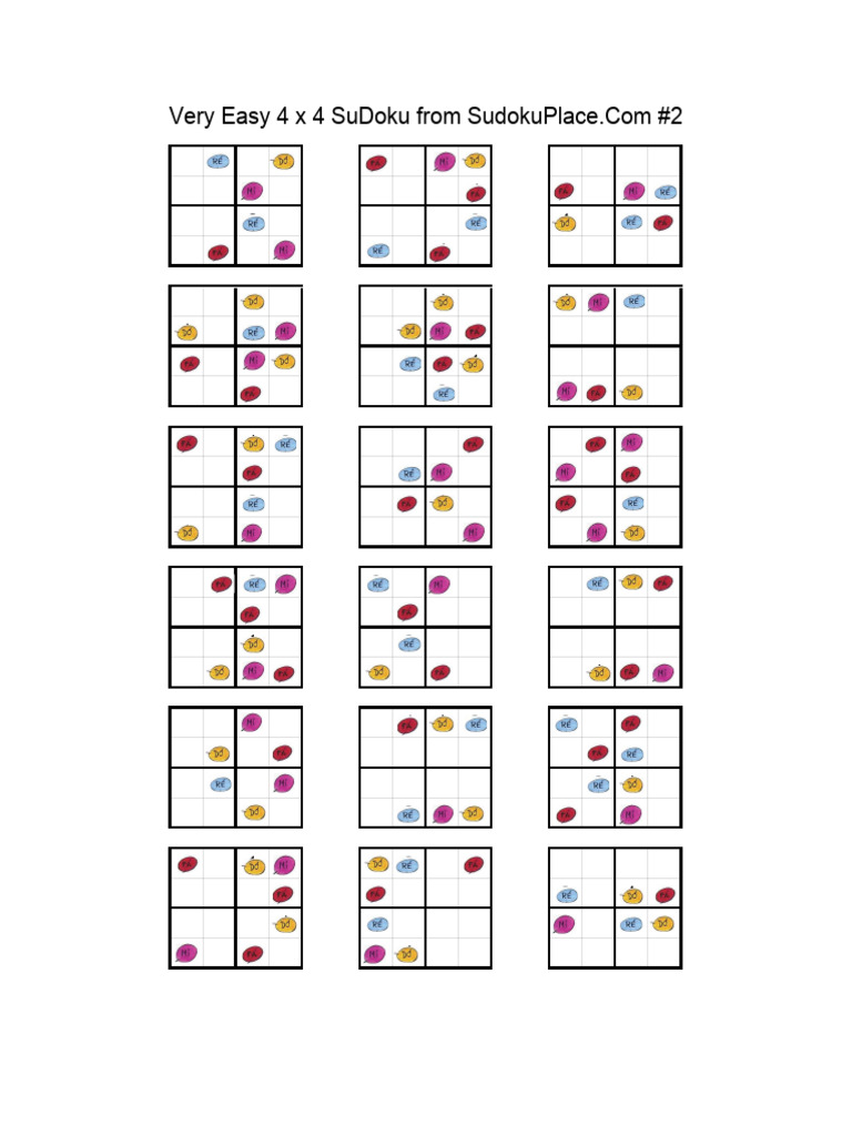 Easy 4x4 Sudoku Puzzle #2 | PDF