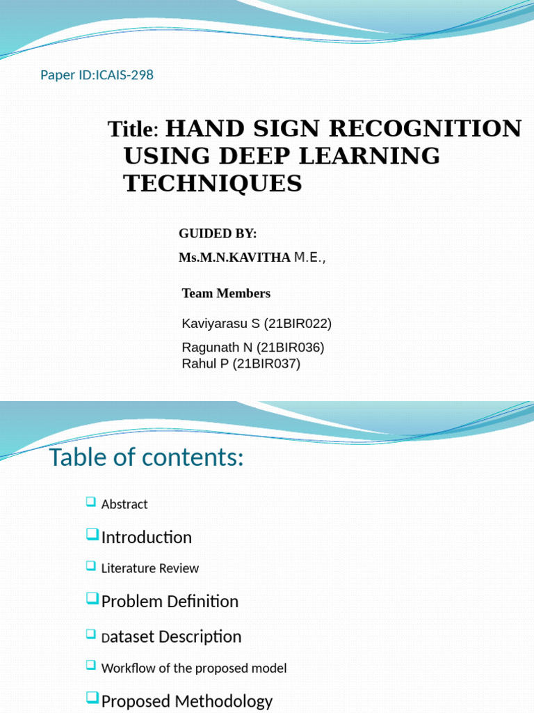 Deep Learning for Hand Sign Recognition | PDF | Computer Vision ...
