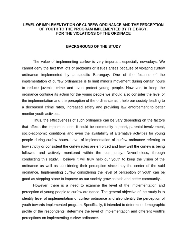 Background of The Study - Lady (Outline) | PDF