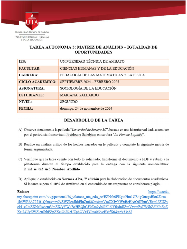 Ejemplo Tarea Incorrecta | PDF | Valor | Justicia
