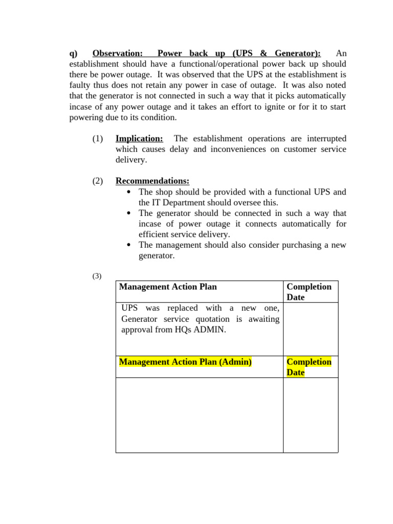 Power Backup Issues and Solutions Report | PDF