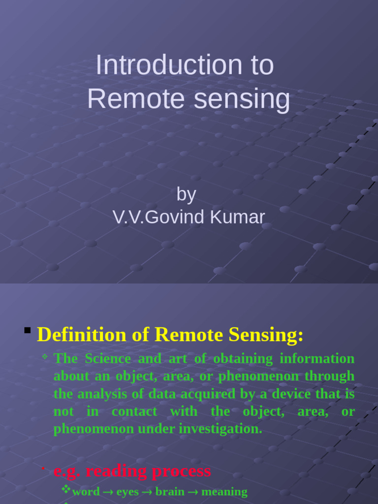 Overview of Remote Sensing Techniques | PDF | Remote Sensing | Optical ...