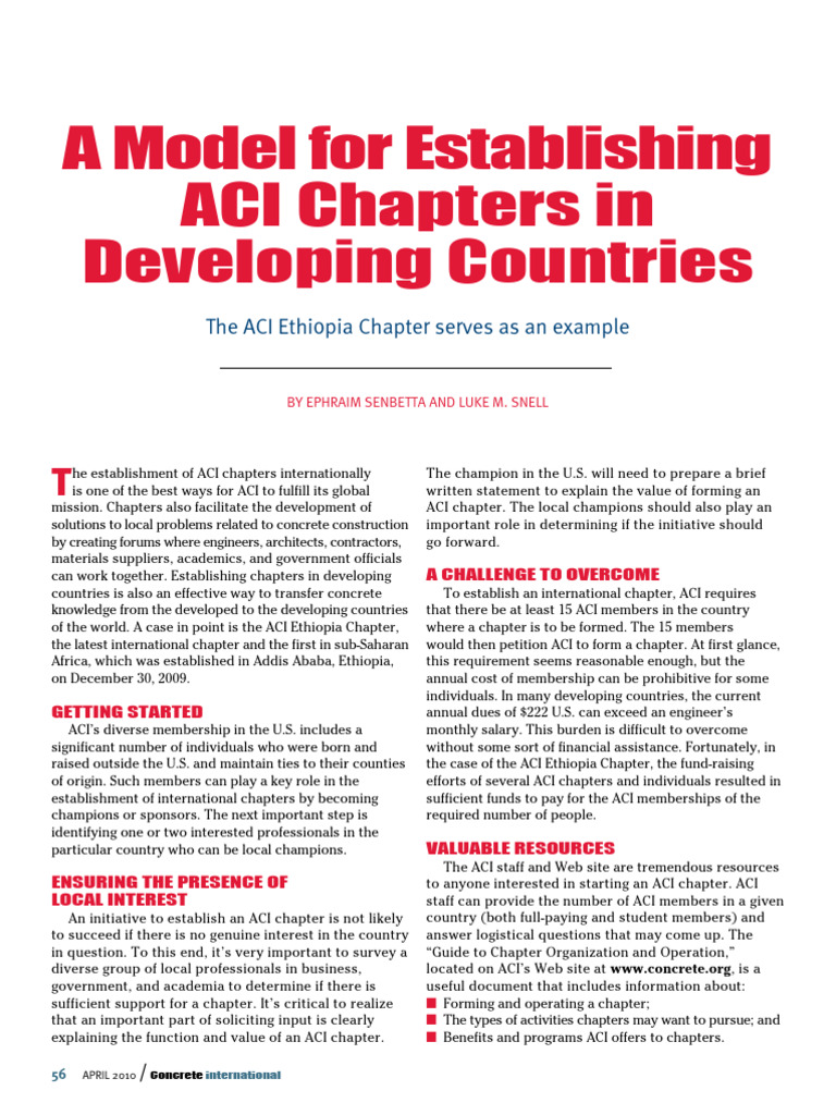 Establishing ACI Chapters in Africa | PDF