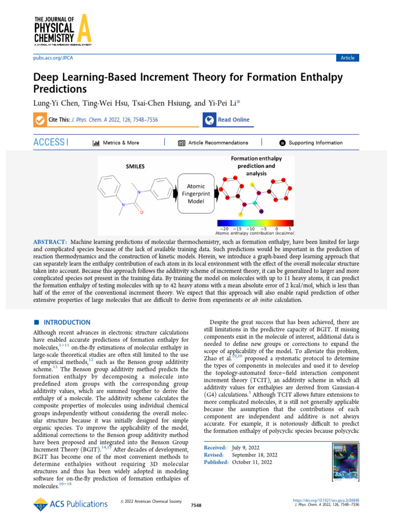 Deep Learning for Formation Enthalpy Prediction | PDF | Density ...