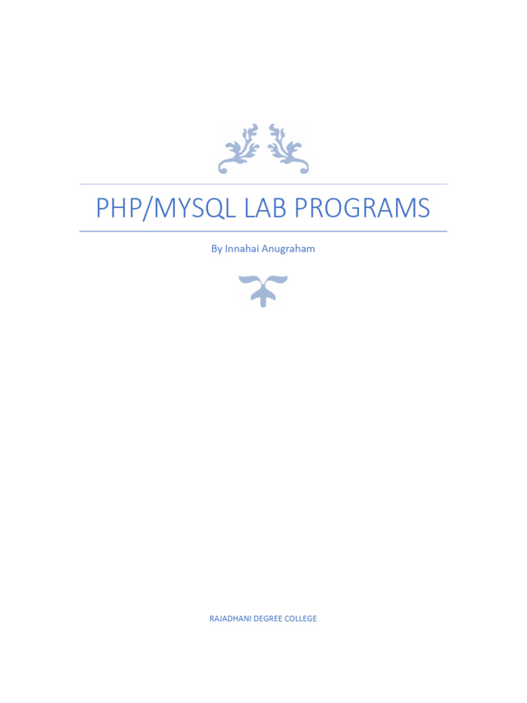 PHP MySQL Lab Programs Guide | PDF | Php | Software Development