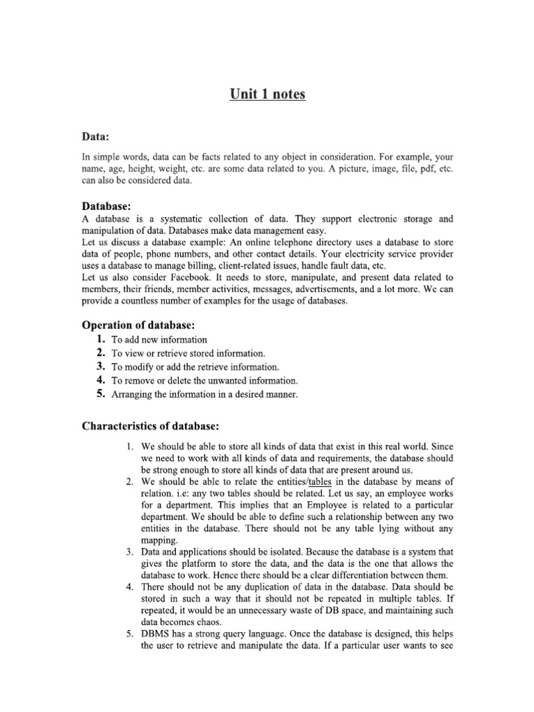 Unit 1 Notes | PDF